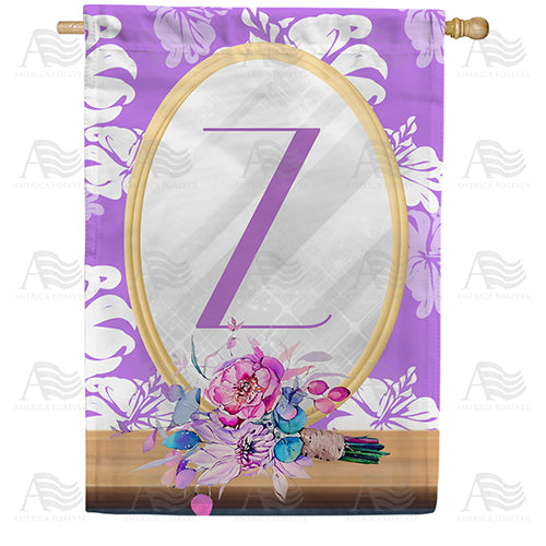 Purple Reflection Double Sided Monogram House Flag