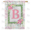Watercolor Hydrangeas Monogram Double Sided House Flag