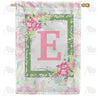 Watercolor Hydrangeas Monogram Double Sided House Flag