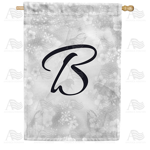 Bird Dreams Monogram Double Sided House Flag