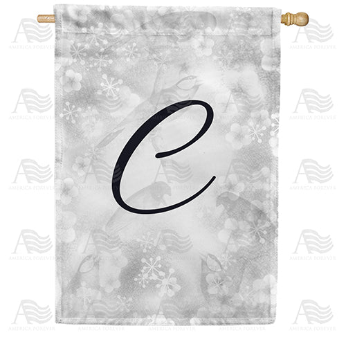 Bird Dreams Monogram Double Sided House Flag