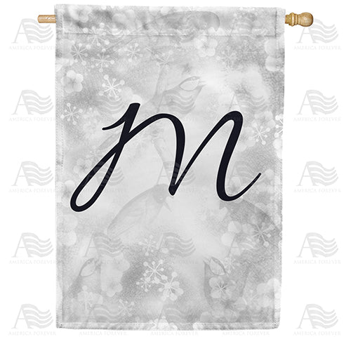 Bird Dreams Monogram Double Sided House Flag
