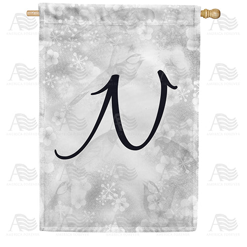 Bird Dreams Monogram Double Sided House Flag