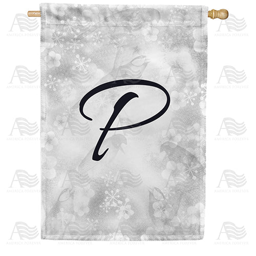 Bird Dreams Monogram Double Sided House Flag