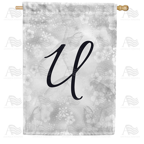 Bird Dreams Monogram Double Sided House Flag
