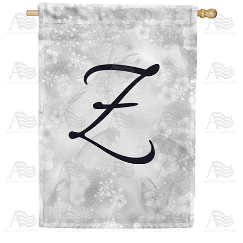 Bird Dreams Monogram Double Sided House Flag