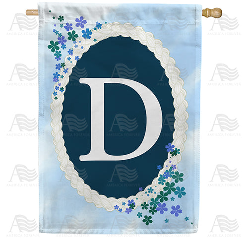 Dainty Blue Monogram Double Sided House Flag