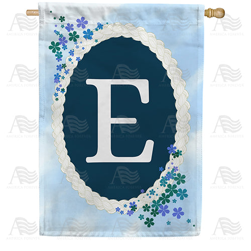 Dainty Blue Monogram Double Sided House Flag