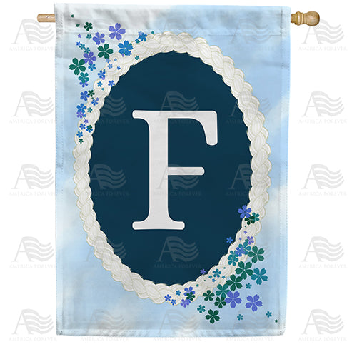 Dainty Blue Monogram Double Sided House Flag