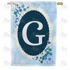 Dainty Blue Monogram Double Sided House Flag