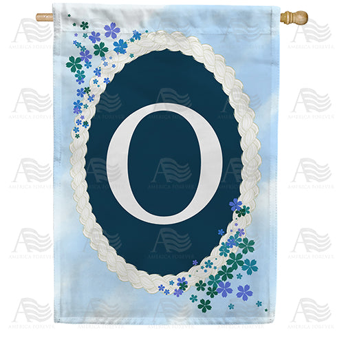 Dainty Blue Monogram Double Sided House Flag