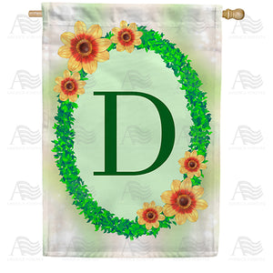 Green Ivy Monogram Double Sided House Flag