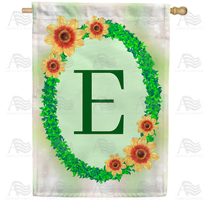 Green Ivy Monogram Double Sided House Flag