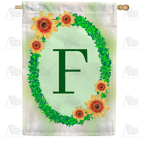Green Ivy Monogram Double Sided House Flag