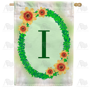 Green Ivy Monogram Double Sided House Flag