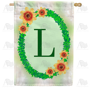 Green Ivy Monogram Double Sided House Flag
