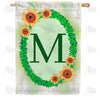 Green Ivy Monogram Double Sided House Flag