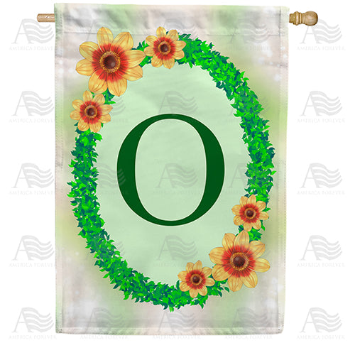 Green Ivy Monogram Double Sided House Flag