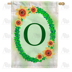 Green Ivy Monogram Double Sided House Flag