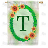 Green Ivy Monogram Double Sided House Flag