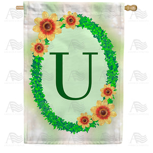 Green Ivy Monogram Double Sided House Flag