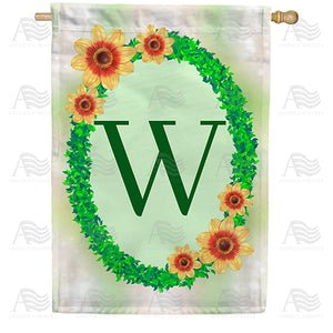 Green Ivy Monogram Double Sided House Flag
