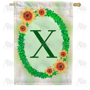 Green Ivy Monogram Double Sided House Flag