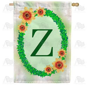 Green Ivy Monogram Double Sided House Flag