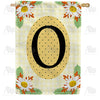 Yellow Gingham Daisies Monogram Double Sided House Flag
