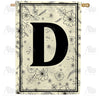 Flower Sketchings Monogram Double Sided House Flag