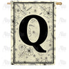 Flower Sketchings Monogram Double Sided House Flag