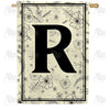 Flower Sketchings Monogram Double Sided House Flag