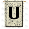 Flower Sketchings Monogram Double Sided House Flag