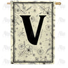Flower Sketchings Monogram Double Sided House Flag