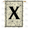 Flower Sketchings Monogram Double Sided House Flag
