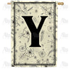 Flower Sketchings Monogram Double Sided House Flag
