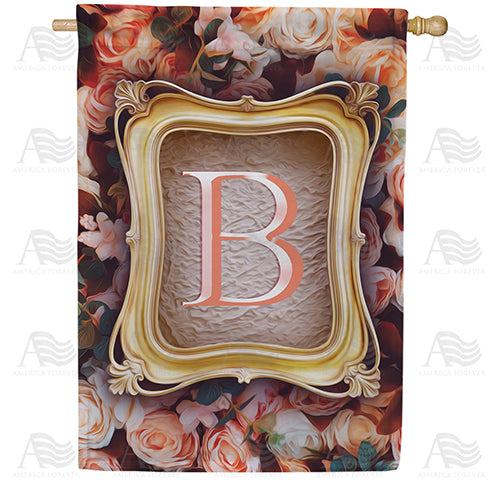 Antique Gold Frame Monogram Double Sided House Flag