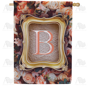 Antique Gold Frame Monogram Double Sided House Flag
