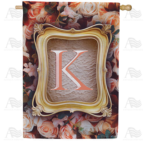 Antique Gold Frame Monogram Double Sided House Flag