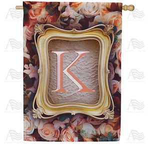Antique Gold Frame Monogram Double Sided House Flag