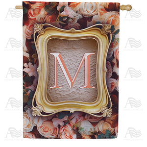 Antique Gold Frame Monogram Double Sided House Flag