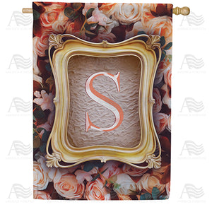 Antique Gold Frame Monogram Double Sided House Flag