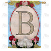 Rose Wood Monogram Double Sided House Flag