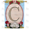 Rose Wood Monogram Double Sided House Flag