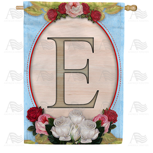 Rose Wood Monogram Double Sided House Flag