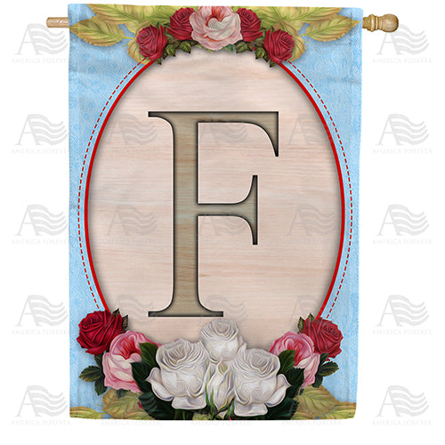 Rose Wood Monogram Double Sided House Flag