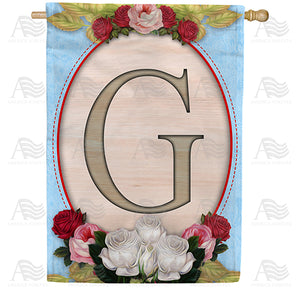 Rose Wood Monogram Double Sided House Flag
