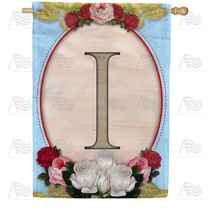 Rose Wood Monogram Double Sided House Flag