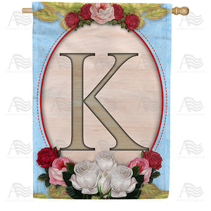 Rose Wood Monogram Double Sided House Flag