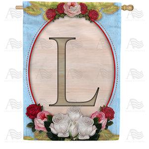 Rose Wood Monogram Double Sided House Flag